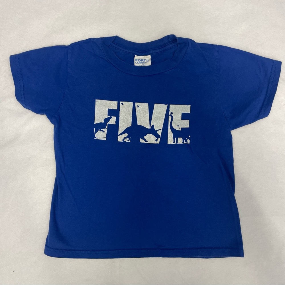 Blue Five Shirt with Dinosaurs size XS